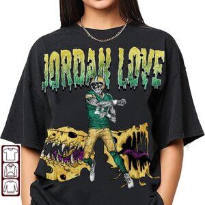 Jordan Love Skeleton American Football Graphic T-Shirt 96